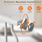 29.5-43.7" Wide Baby Gate for Stairs No Drilling, 30" Tall Metal Pet Baby Safety Gates with Expansion Kit, Press Mounted Dog Gate Indoor for Kids, Walk Through Dog Gates for Doorways, White