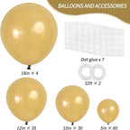 RUBFAC 129pcs Light Brown Balloons Different Sizes 18 12 10 5 Inch Latex Tan Balloon Kit for Birthday Party Baby Shower Wedding Anniversary Decoration