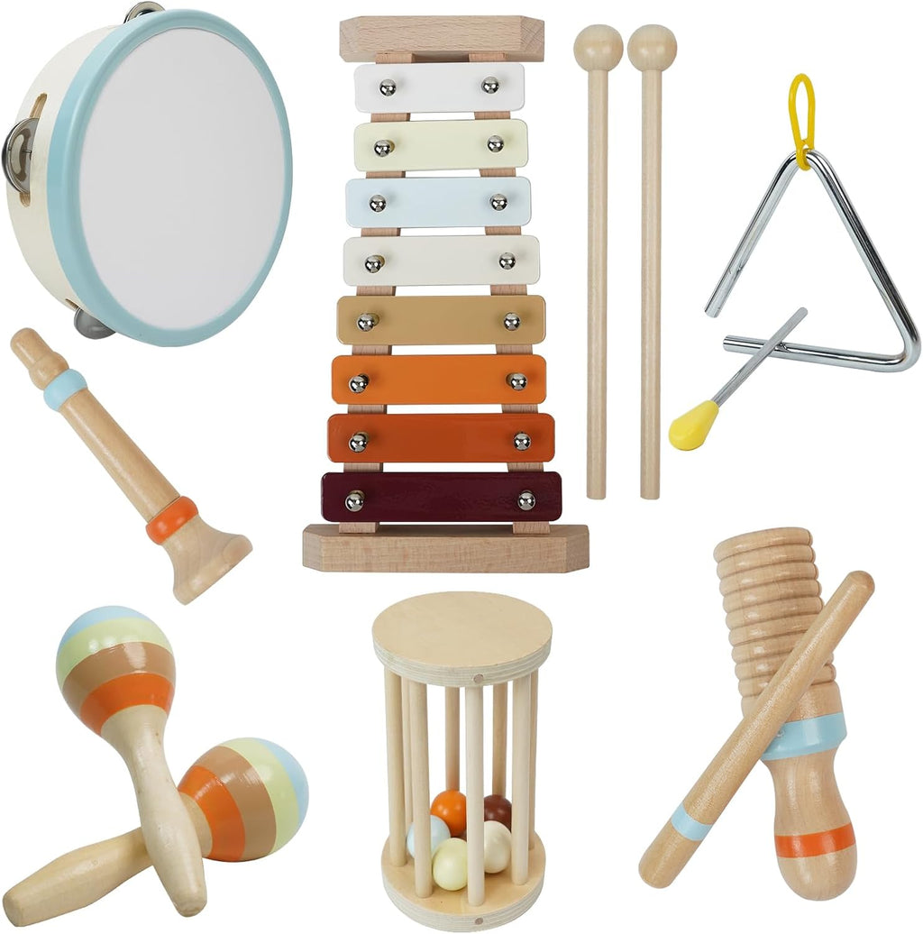 Toddler Musical Instruments,Kid Musical Instrument,Baby Musical Instruments, Musical Instruments for Toddlers1-3,Montessori Kid Musical Instruments,Wooden Musical Instruments ToysSet 7 in1,Gift