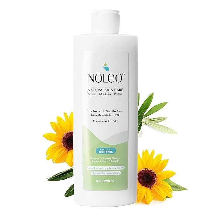 NOLEO Natural Skin Care – Deep Moisturizer for Sensitive Skin | Soothes Redness, Chafing & Irritation | Non-Toxic, EWG Verified, Organic | Face & Body Cream for Adults & Babies – 8oz