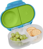 b.box Snack Box Reusable Snack Containers with Lids 2 compartments, Bento Box for kids and toddlers, Leakproof Lunch Box, BPA free and Dishwasher Safe Snack Container (Ocean Breeze, 1 3/4 Cup)