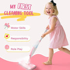Pink Mini Spray Mop for Toddler-Girls Montessori Cleaning Toy That Real Spray Water,Pretend Playhouse Essentials for Girls Ages 3-8,Toddler Educational Housekeeping Set