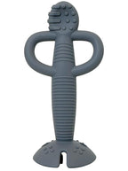 Busy Baby Teething Spoon - 2-in-1 Teether and Training Spoon for Self Feeding, Dishwasher Safe, BPA Free, Food Grade Silicone (Pewter)