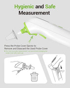 Ear Thermometer with Heated Probe, High Accuracy Thermometer for Kids, Adults and Babies with 32 Memory Recall, Mute and Night Light, Includes 21 Disposable Probe Covers, Storage Box,