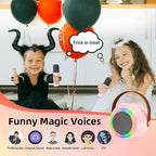 YF96 Mini Karaoke Machine for Kids - Built-in Phone Holder, Portable KTV Microphone Speaker, 7 Fun Sound Effects, Bluetooth, Type-C Charging, Perfect for Family Singing Pink