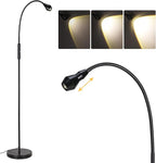 SUNMORY Adjustable LED Beam Floor Lamps for Living Room, Reading Lamp with Flexible Gooseneck, Dimmable Zoomable Spotlight, Work Light, Touch Control, Task Crafting Standing Lamp for Office Bedroom