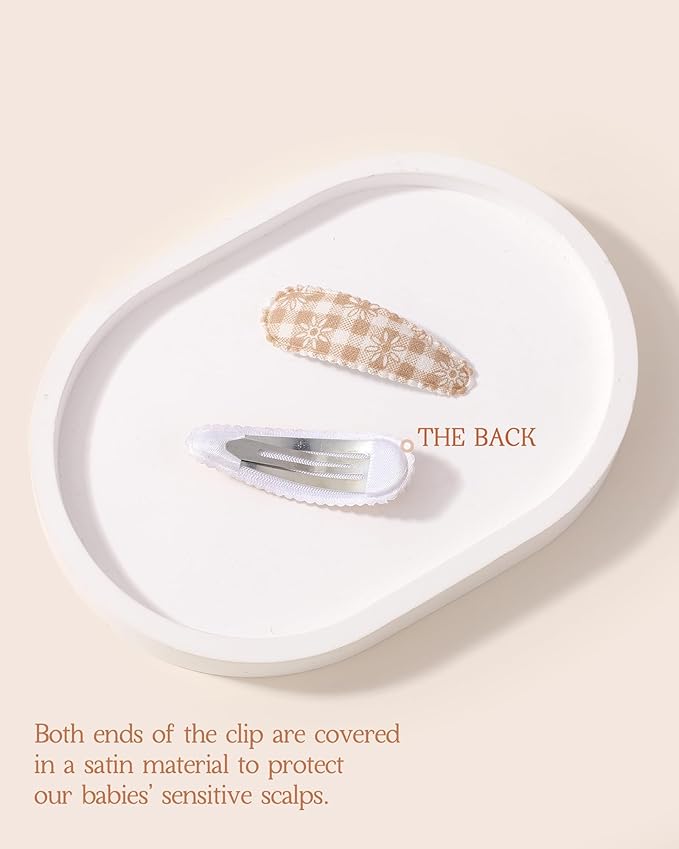 doboi 40Pcs Toddler Hair Clips Baby Girl Hair Bows Clips Floral Print Non Slip Wrapped Snap Hairpins Flower Clips for Hair Barrettes Hair Accessories for Baby Toddler Girls Kids