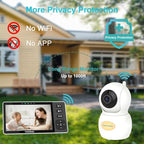 HelloBaby 720P 5.5'' HD Baby Monitor with Camera and Audio No WiFi, Video Baby Monitor, Remote Pan Tilt Zoom Wide View Range, 1080P Infant Camera, Night Light, Hack Proof, 4000mAh Battery, 1000ft