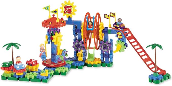 Learning Resources Gears! Gears! Gears! Dizzy Fun Land, Motorized Gears Toy Set, Gears for Kids, Engineering for Kids, Puzzle, 120 Pieces, Ages 5+