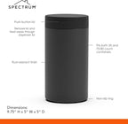 Spectrum Disinfecting Wipes Container with Push Button Lid - Refillable Dispenser for Bathroom, Kitchen, Classroom, Countertop, & Home - Stainless Steel & Rust-Resistant Disinfectant Wipes Holder