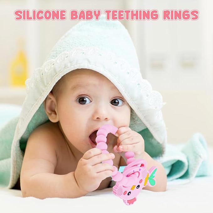 Teething Toys, Cute Easter Egg & Hen Colorful Teetning Toy Baby Toy 0-6 Months Infant Teething Toy, Baby Easter Birthday for Baby Teething Toy with Egg Toys