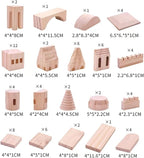 75 Pieces Wooden Castle Blocks Medieval Knights Princesses Wooden Castle Building Blocks Kit for Kids Boys and Girls