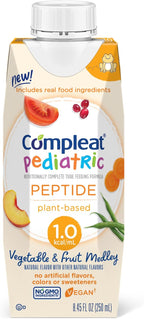 Compleat Pediatric Peptide 1.0 Pediatric Tube Feeding Formula Vegetable/Fruit Medley Flavor 250 mL Carton 24 Ct