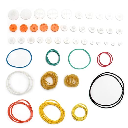 Fielect 84 Type Plastic Gears Set Plastic Belt Pulley Gears Combination for DC Motor DIY Model Toys