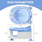 TPN Baby Bath Seat for Babies 6 Months & Up, Non-Slip Toddler Bath Seat with 5 PCS Waterproof Emoji Stickers, Portable Infant Bath Seat for Baby(Blue)