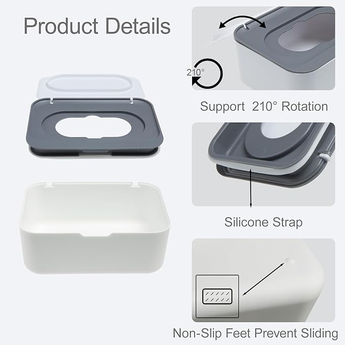 Flushable Wipes Dispenser Compatible with Cottonelle Leak-Proof&Dust-Free,Easy Access&Space-Saving,1PC