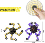 Gifts for Kids Teenage 4 Packs Transformable Fingertip Chain Robot Toy DIY Deformation Robot Deformed Mechanical Toy for Kids Adults