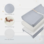 Baby Diaper Changing Pad, PU Compressed Waterproof Portable Wipeable Diaper Mat for Travel, Fits Dressers & Tables (Blue)