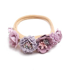 Baby Girl Nylon Headbands Flower Hair Bows Accessories-Elastic Hair Band Crown Handmade FLoral Wraps Birthday Gifts for Girls Newborn Infant Toddler 3Pcs