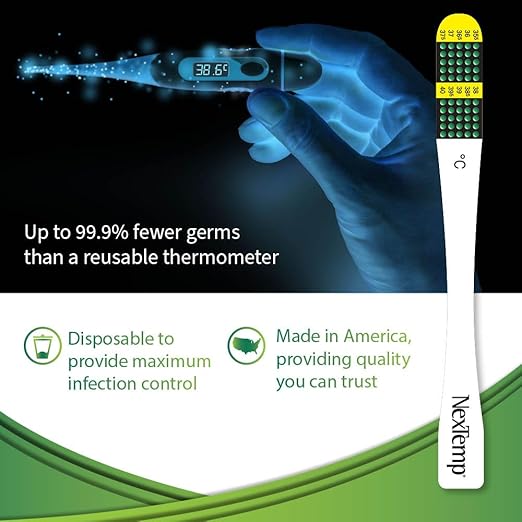 Ultra Single-Use Thermometers: Individually Wrapped 100-pack, Provides Superior Accuracy and Maximum Infection Control. Perfect for Businesses, Schools, First-Aid, Home, and Travel! (Celsius)