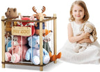 Stuffed Animal Storage, Two-Tone Wood Toy Storage, Space Save Zoo Toy Organizer, Large Capacity Stuffed Animal Holder for Toddler, WJJ-DC (Small)