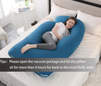 Pregnancy Pillow J-Shaped Full Body Pillow,59 inch with Jersey Cover Easy to Remove and Wash, Support Pregnant Women's Backs Legs and HIPS, Improve Sleep,Pregnancy Pillow for Women ，Dark Blue