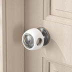 SAFELON 4 Pcs Transparent Safety Door Knob Covers for Toddler, Childproof Door Locks, Easy to Install (Clear-White)
