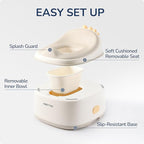 3 in 1 Potty Training Toilet, Dinosaur Toddler Potty Training Seat for Boys Girls with Comfortable Cushion, Easy-to-Clean and Anti-Slip Potty Training Step Stool for Toilet (Beige)