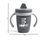 Sippy Cup by Bella Tunno, Silicone Training Cup with Transition Handles for Infants, Toddlers & Kids, Babies 6-12 Months & Toddlers 1-3 Years, Boys & Girls, Sip Sip Hooray, 8 oz