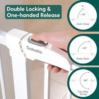 Babelio Baby Gate, 29-48 Inch Auto Close Pet Gate, Easy Install Pressure-Mounted Safety Gate, Extra Wide Pet Gate for Stairs and Doorways, 2 Pack White