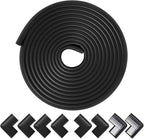 Foam Corner Protector Edge and Corner Guard, with 19 feet Length Foam Safety Bumpers, Baby Proofing Safety Table Corner Protectors (Black)