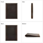 Genuine Leather Passport Holder Handmade Passport cover Lightweight Travel Bifold Passport Wallet dark brown