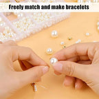 1000Pcs Pearl Beads for Bracelets Making, Pearl Beads for Jewelry Making for Adults, Silver Bracelet Beads DIY Kit, Silver Spacer Beads for Bracelets, Women Friendship Bracelet Making Kit (Silvery)