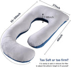 cauzyart Pregnancy Maternity Pillows for Sleeping 55 Inches U-Shape Full Body Pillow Support - for Back, HIPS, Legs, Belly for Pregnant Women with Removable Washable Velvet Cover