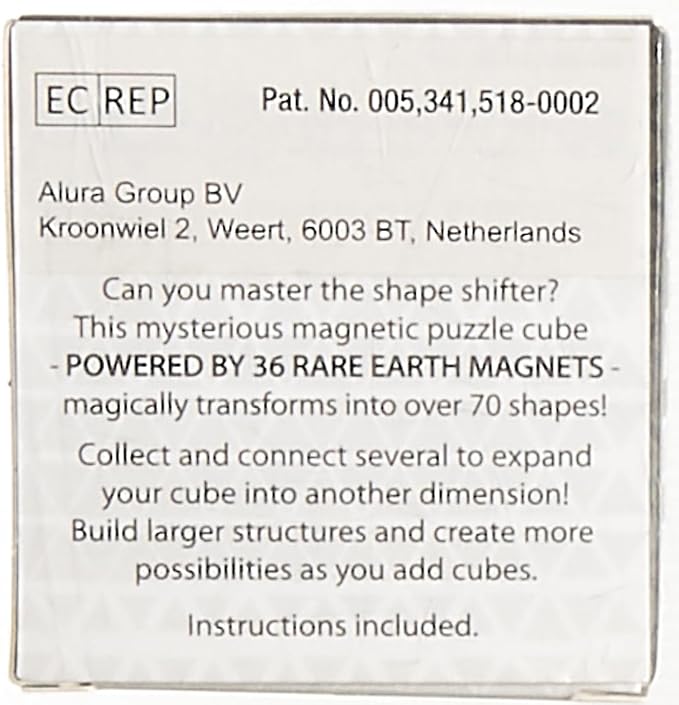 Shashibo Shape Shifting Box - Award-Winning Fidget Toy w/ 36 Rare Earth Magnets - Fidget Cube Transforms Into Over 70 Shapes, Sensory Toy Gift for Kids, Teens, and Adults (Optical Ilusion)