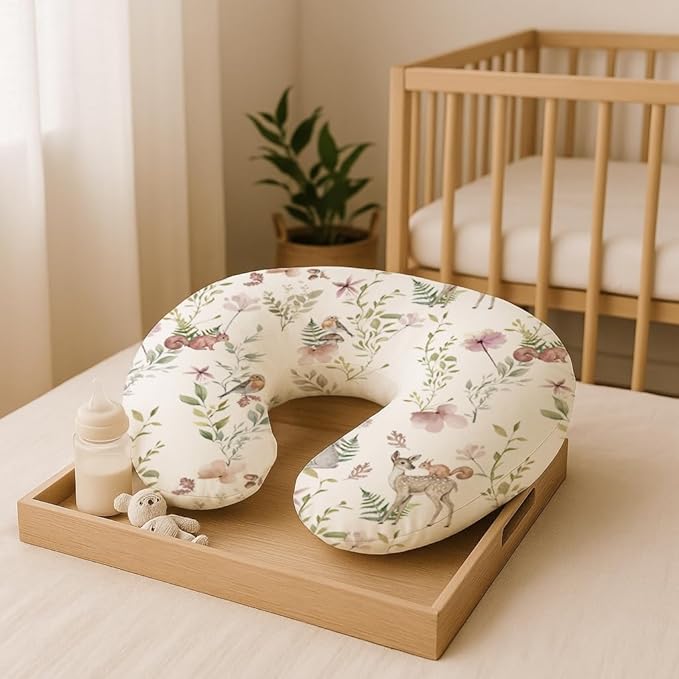 Nursing Pillow Covers 2 Pack, Breastfeeding Pillow Slipcovers Soft and Stretchy, Nursing Covers for Baby Girls Boys Newborn