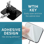 12 Pack Refrigerator Lock with 12 Keys Fridge Locks Combination Adhesive Child Safety Cabinet Freezer Door Lock Adult File Drawer Kitchen Appliance Furniture Closet(Black)
