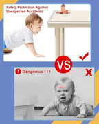 Baby Proofing, 0.4in Edge Protector Strip Clear, Thickened Silicone Soft Corner Protectors with Upgraded Pre-Taped Strong Adhesive, 9.8ft Edge Protectors for Cabinets, Tables, Drawers (White)