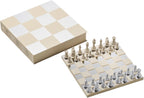 Classic – Art of Chess, Mirror – Beige & Silver Wooden Chess Set with Mirrored Acrylic Board – Stylish Coffee Table Game for Adults & Kids Ages 5+ – Multilingual Instructions Included