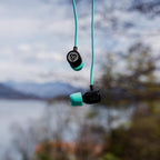 LUDOS Ultra Wired Earbuds in-Ear Headphones, 5 Years Warranty, Earphones with Mic, Noise Isolating Ear Buds, Memory Foam for iPhone, Samsung, School Students, Kids, Women, Small Ears - Turquoise