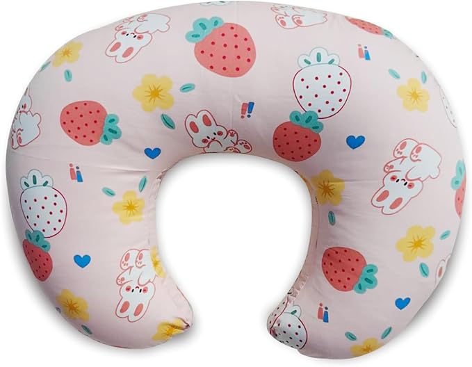 Nursing Pillow, Ergonomic Support Breastfeeding Pillow for Easier Breast Feeding and Bottle Feeding, Baby Feeding Pillow with Machine Washable Cotton Cover (Bunny)