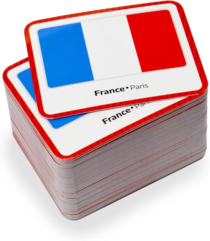 Menique Flags of Europe Memory Matching Game – 100 Cards (50 Pairs) with Flag, Country & Capital – Educational Geography Game for Kids and Adults