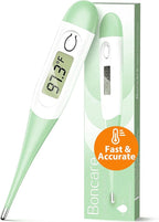 Boncare 10 Seconds Digital Thermometer for Adults and Kids - Accurate & Safe Rectal Thermometer for Baby with Fever Alarm, Oral Thermometer (Light Green)