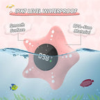 Baby Bath Thermometer Safety, Auto On & Off Bathtub Thermometer Floating Toy, Digital Bathing Water Temperature Warning, Pink Sea Star Shape