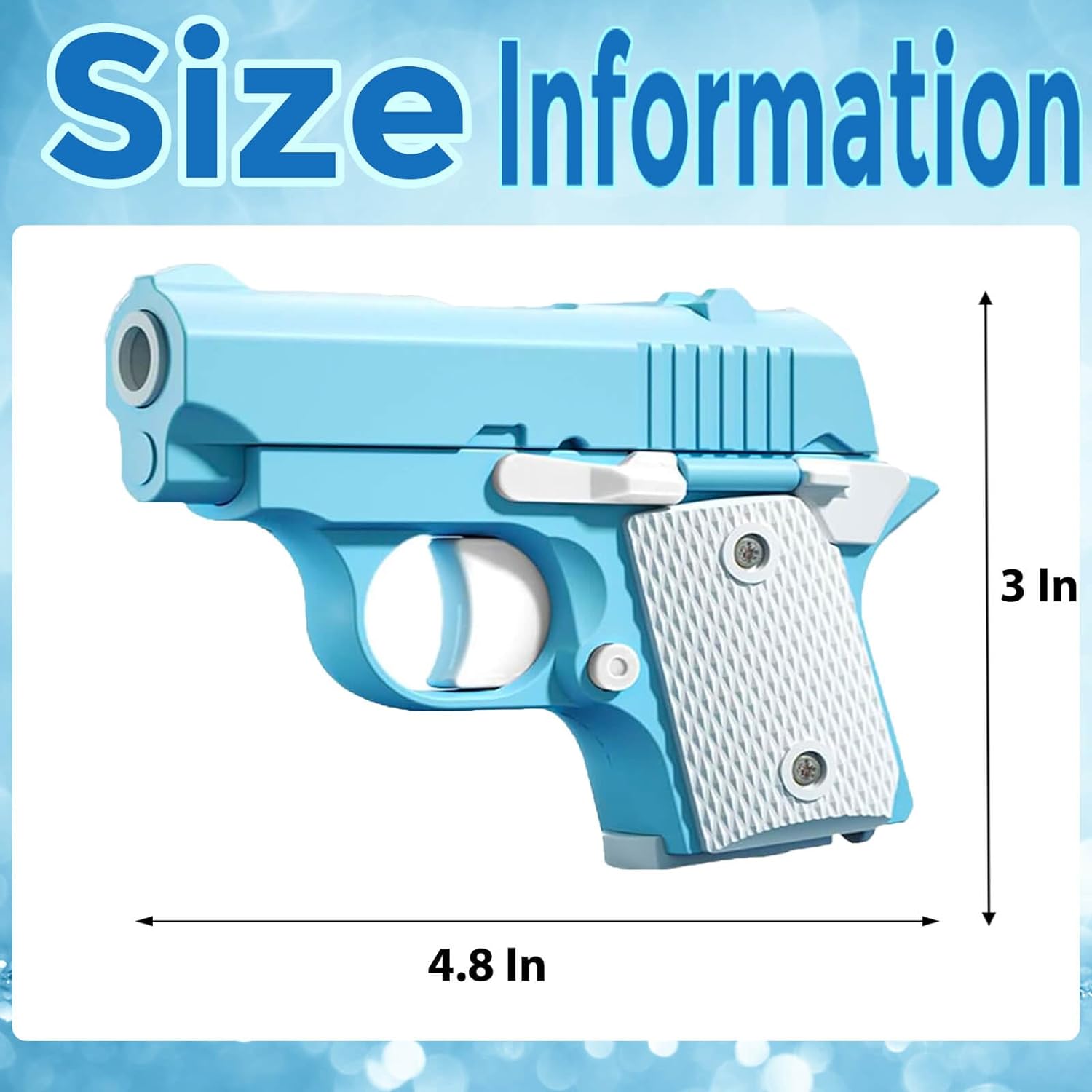 Fidget Toys Pistol, 3D Gravity Mini 1911 Fidget Pistol Toys,Fidget Sensory Toys,Stress Relief for Adults, Suitable for Relieving ADHD, Anxiety, Best Gift for Adults and Kids(Blue/White)