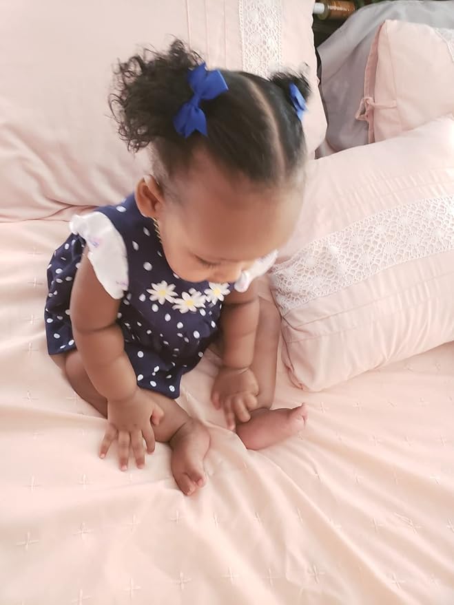 Baby Hair Ties with Bows,50pcs 2inch Baby Hair Bows Durable Rubber Bands Ponytail Holders Toddler Essential Hair Accessories for Infants Baby Girls in Pairs