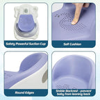 Baby Bath Seat with Tray for Babies 6 Months & Up, Baby Bathtub Seat with Ultra Strong Suction Cups, Infant Bathtub Support Chair Soft Cushion & Ergonomic Backrest, Ideal Gift for Infants (Blue)
