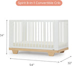 dadada Spirit 8 in 1 Convertible Crib to Toddler Bed & Floor Bed, Made in Italy, Greenguard Gold Certified, Adjustable Mattress Heights (White + Natural)