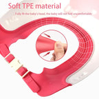 Baby Shower Cap Shield, Shower Cap for Kids, Visor Hat for Eye and Ear Protection for 0-9 Years Old Children,Cute Dinosaur/Crocodile/Hippo shape Makes the Baby Bath More Fun (Hippo, Red)