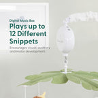 The Peanutshell Crib Mobile for Boys or Girls - White Musical Baby Crib Mobile with 12 Lullabies, Jungle Animal, Baby Safari Animals Nursery Decor